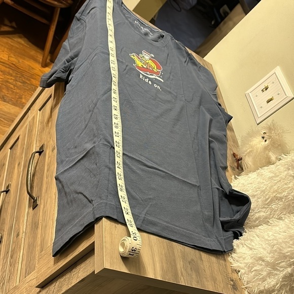NWT! LIFE IS GOOD MEN'S LARGE Vintage NAVY BLUE JAKE & Rocket RIDE ON Sled Tee - Picture 11 of 13